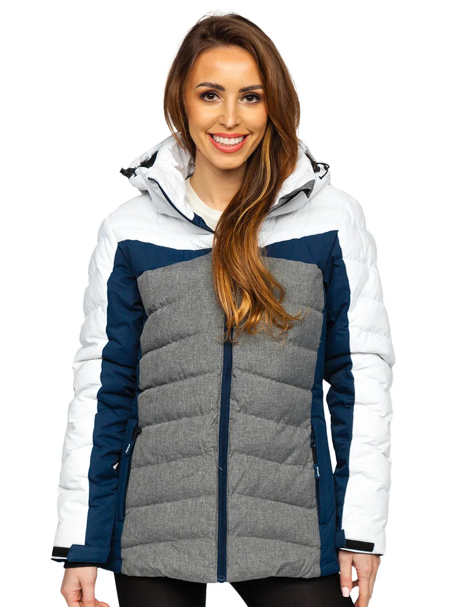 White women's winter jacket with hood