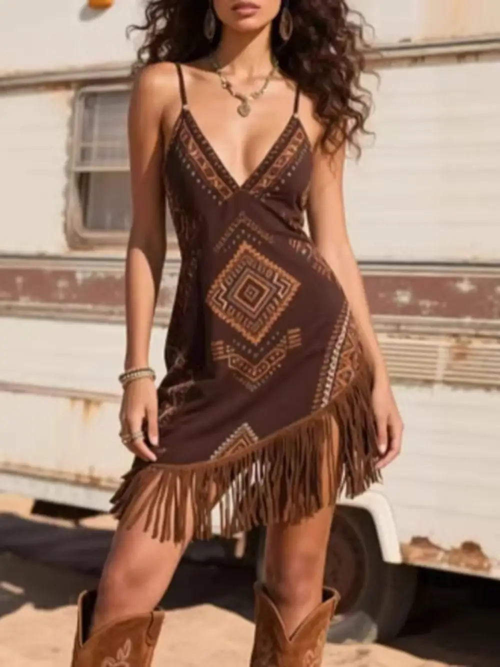 Geometric Print Mini Dress