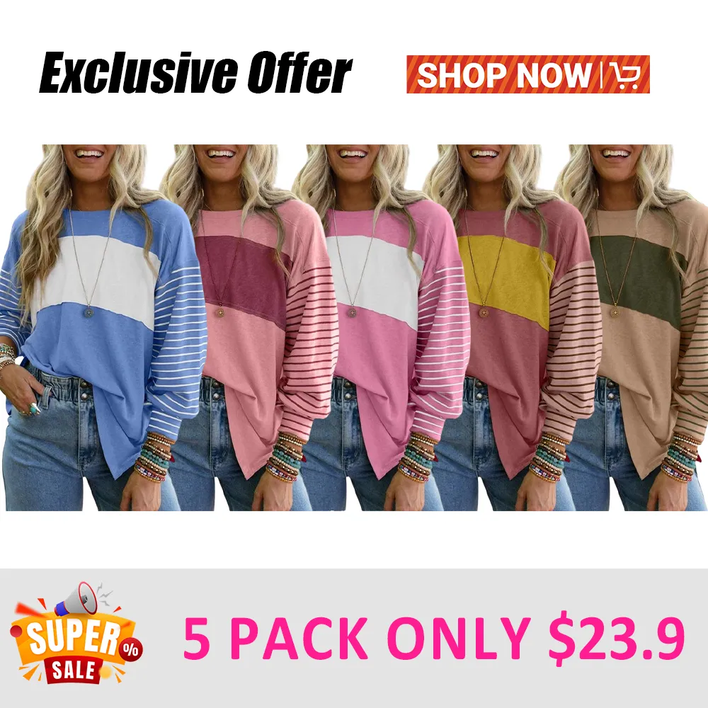 Womens Casual Color Block Shirts