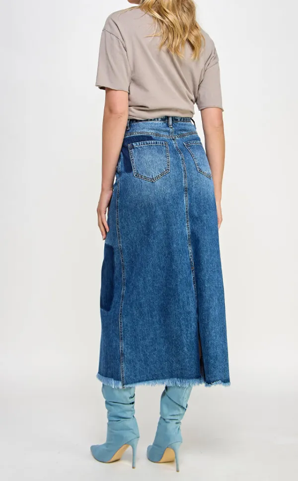 Modern High Rise Flared Maxi Skirt