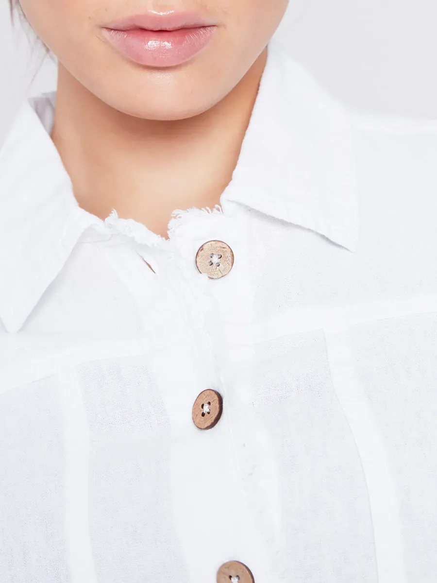 Fashionable And Versatile Linen Blend Women's Jacket
