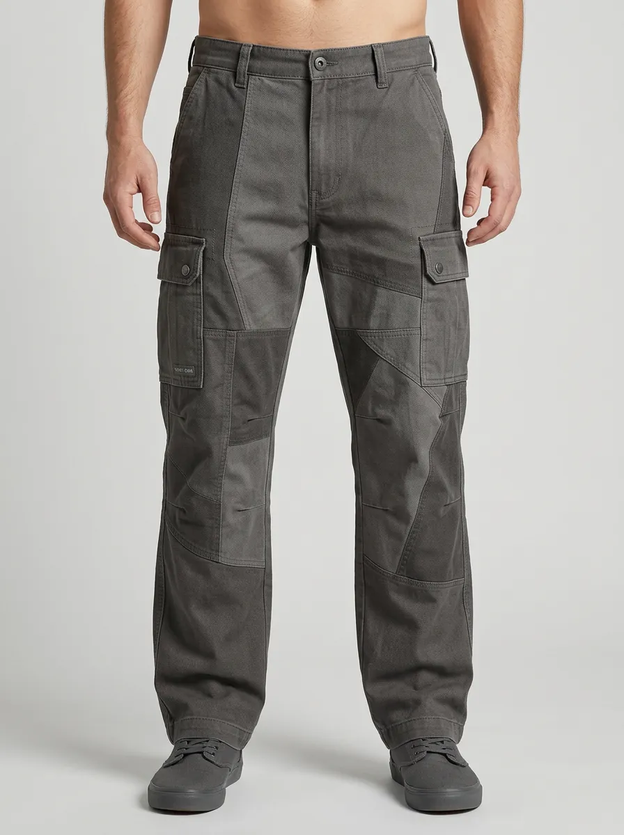 Men's Patchwork Utility Pocket Cargo Pants