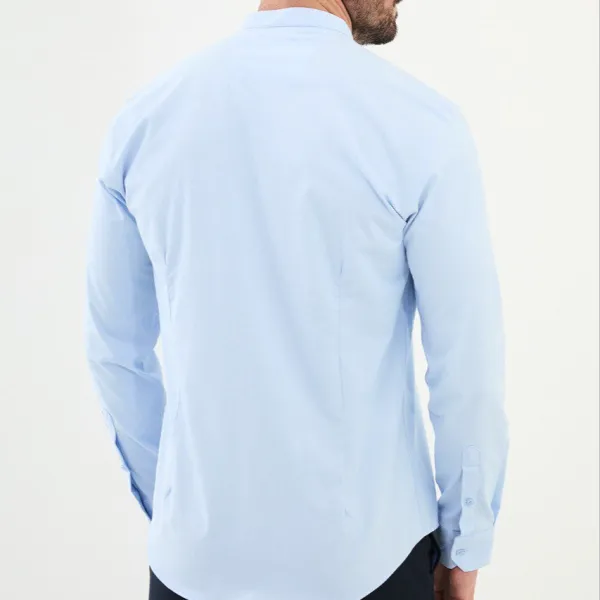 Shawl Collar Slim Cotton Shirt