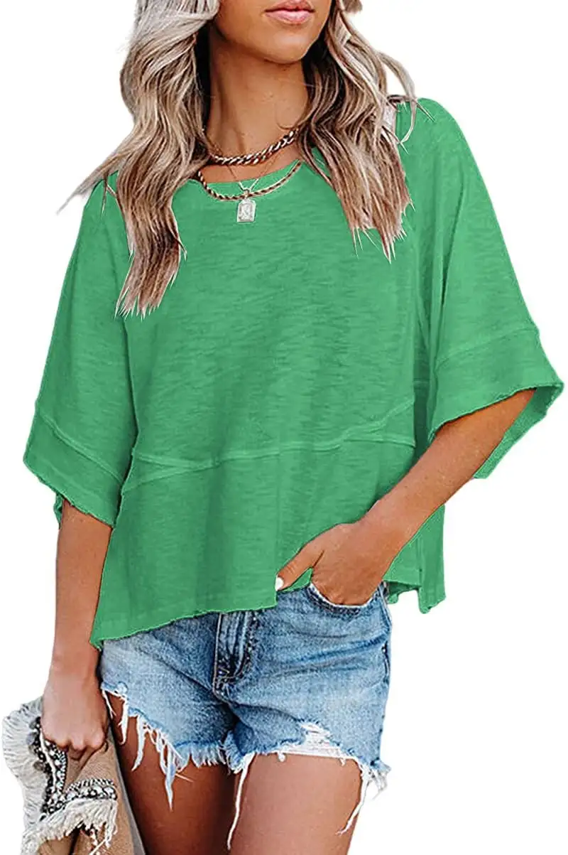 Women's Comfortable Slouchy Short Sleeve T-Shirts - Breathable & Roomy