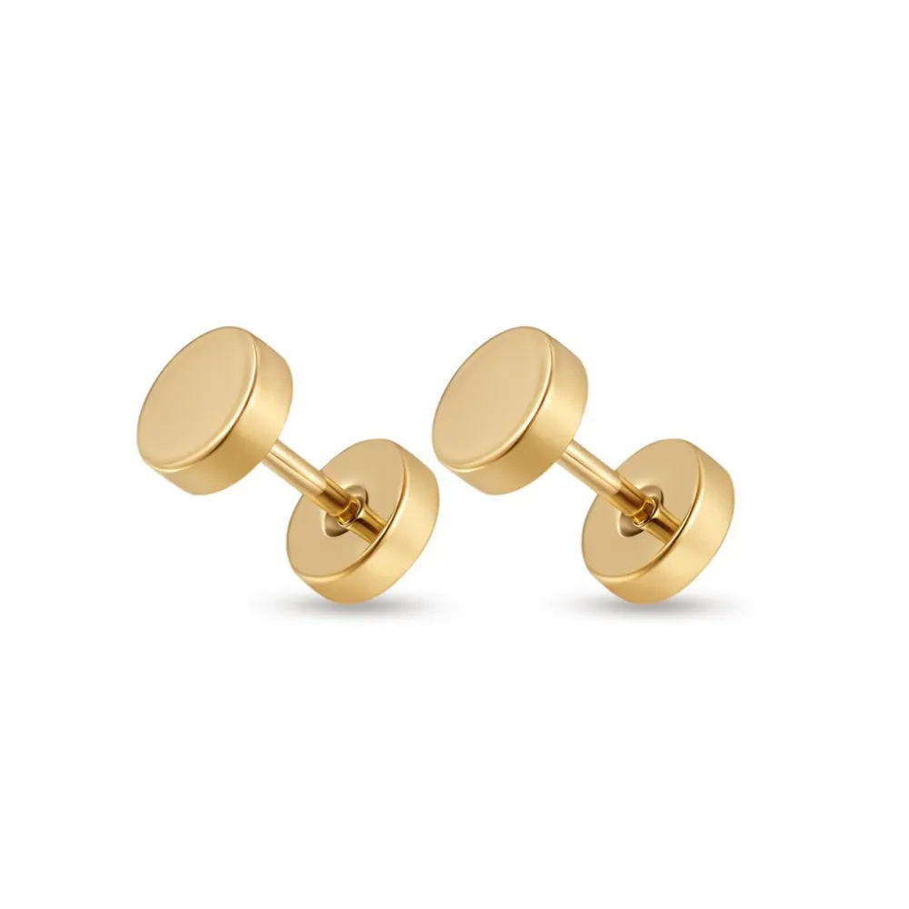Stainless Steel Internally Threaded Fake Plug Earrings
