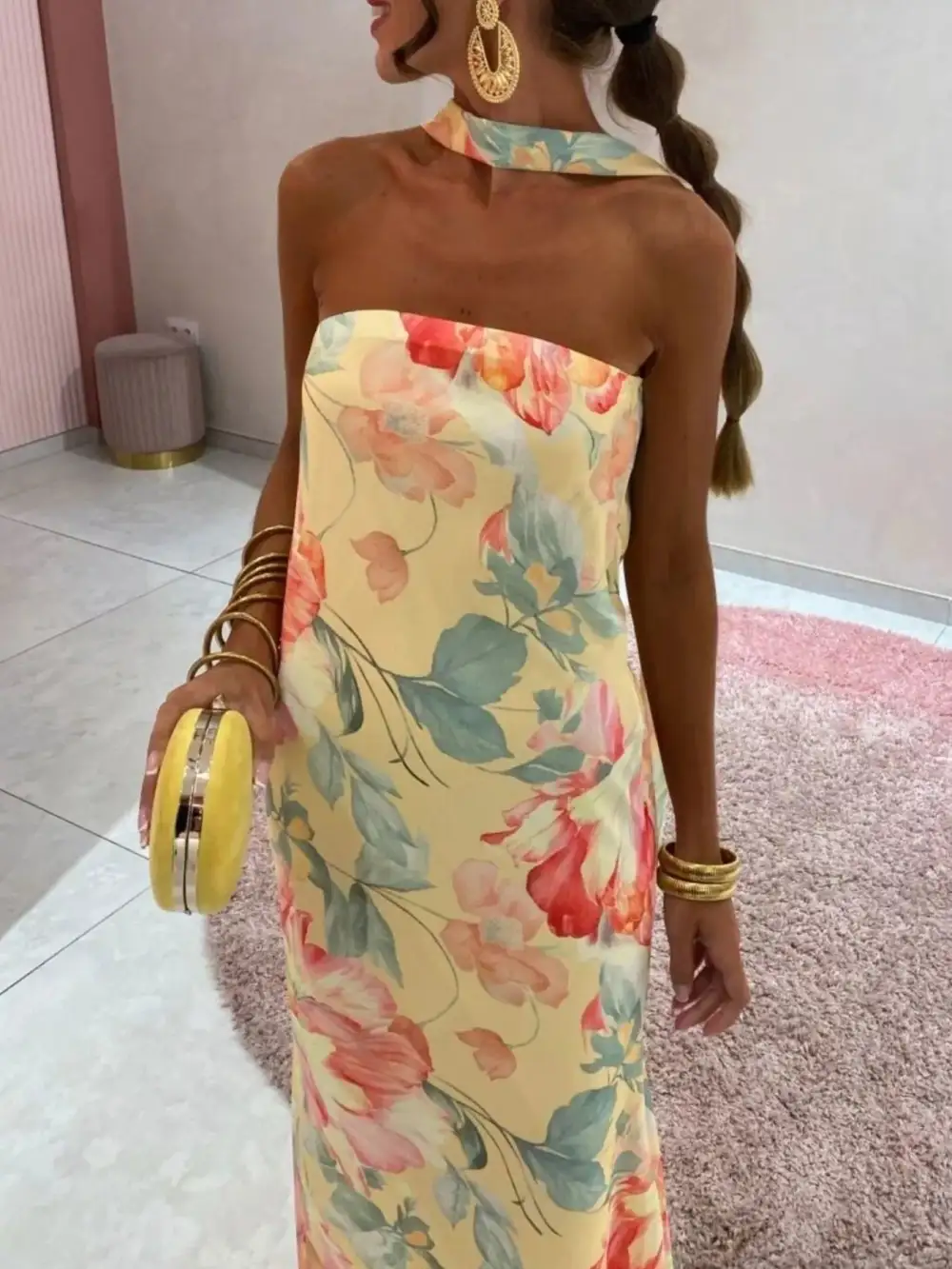 Smooth Finish Printed Maxi Dress