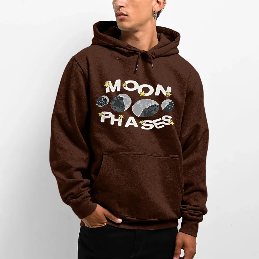 Sad Moon Print Hoodie