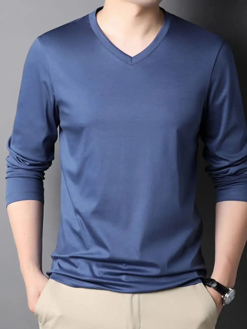 V-Neck Long-Sleeve T-Shirt