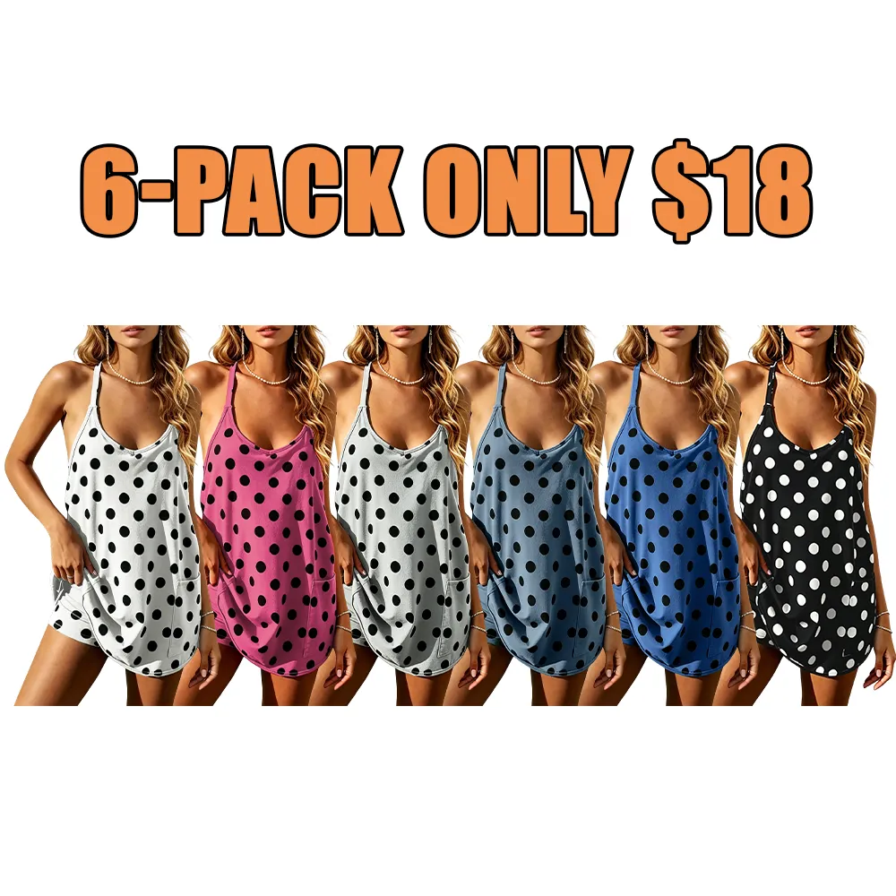 Women's Summer Polka Dot Tennis Dress
