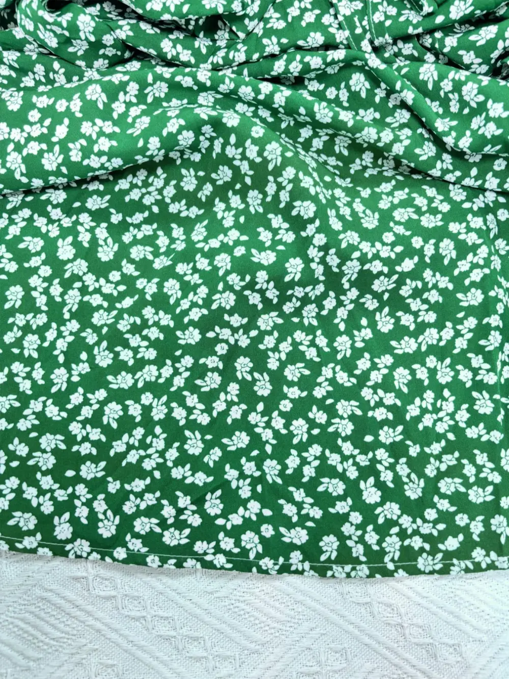 Women’s Ditsy Floral Puff Sleeve Split Dress Tie Front Summer Dress