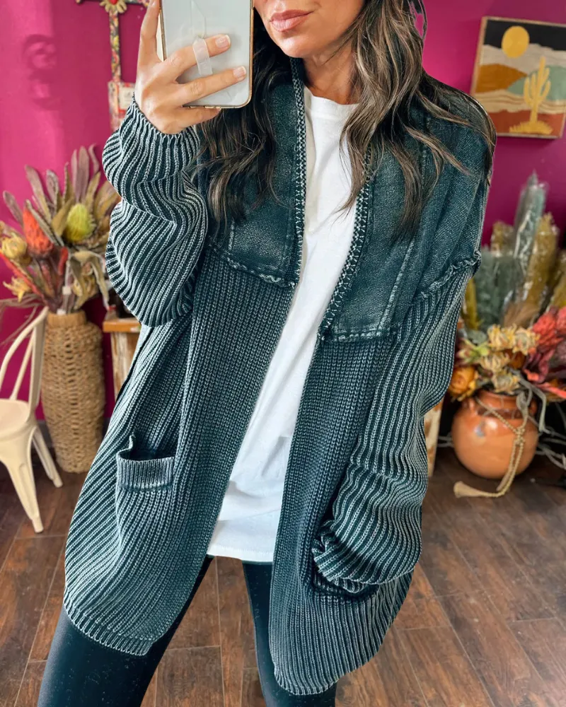 Mineral Washed Cardigan