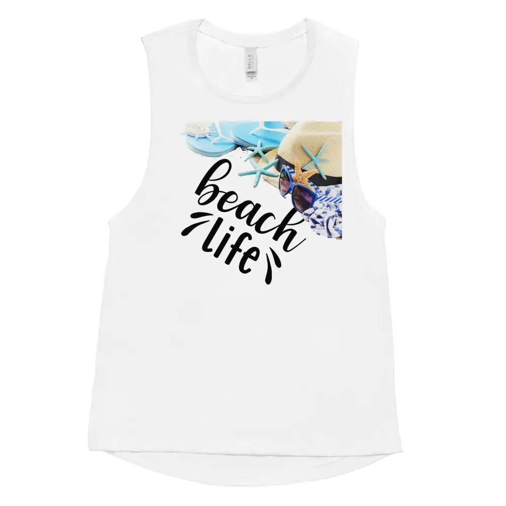 Ladies Muscle Tank Beach Life Tank Top