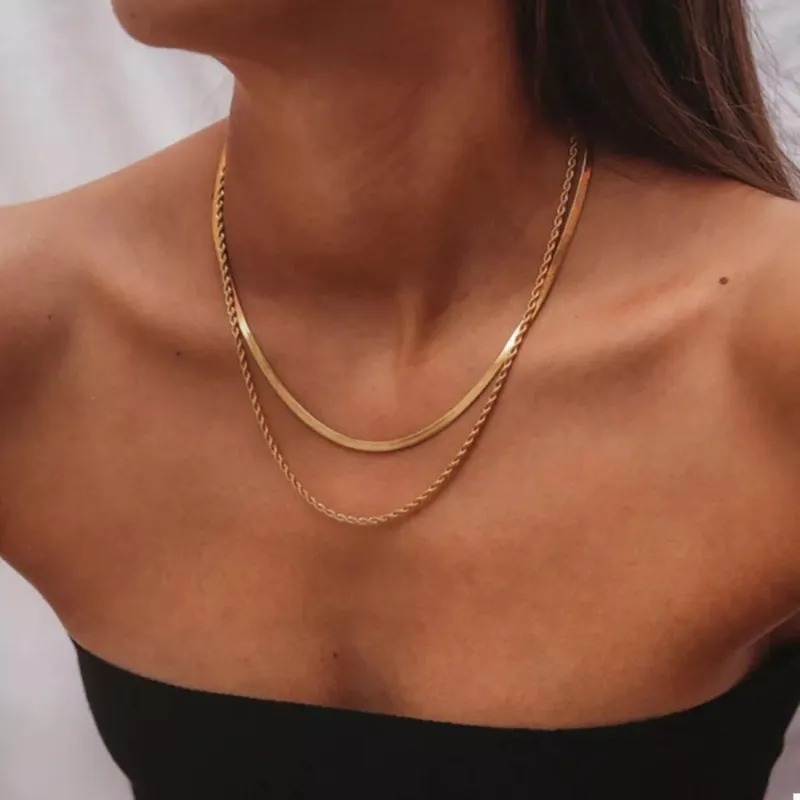 18K Gold-plated Stainless Steel Layered Necklace
