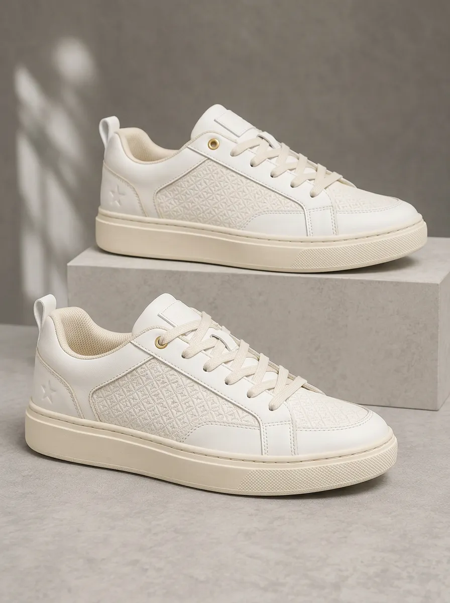 Men's Versatile Minimalist Geometric Pattern Embossed Patterned Everyday Skate Shoes