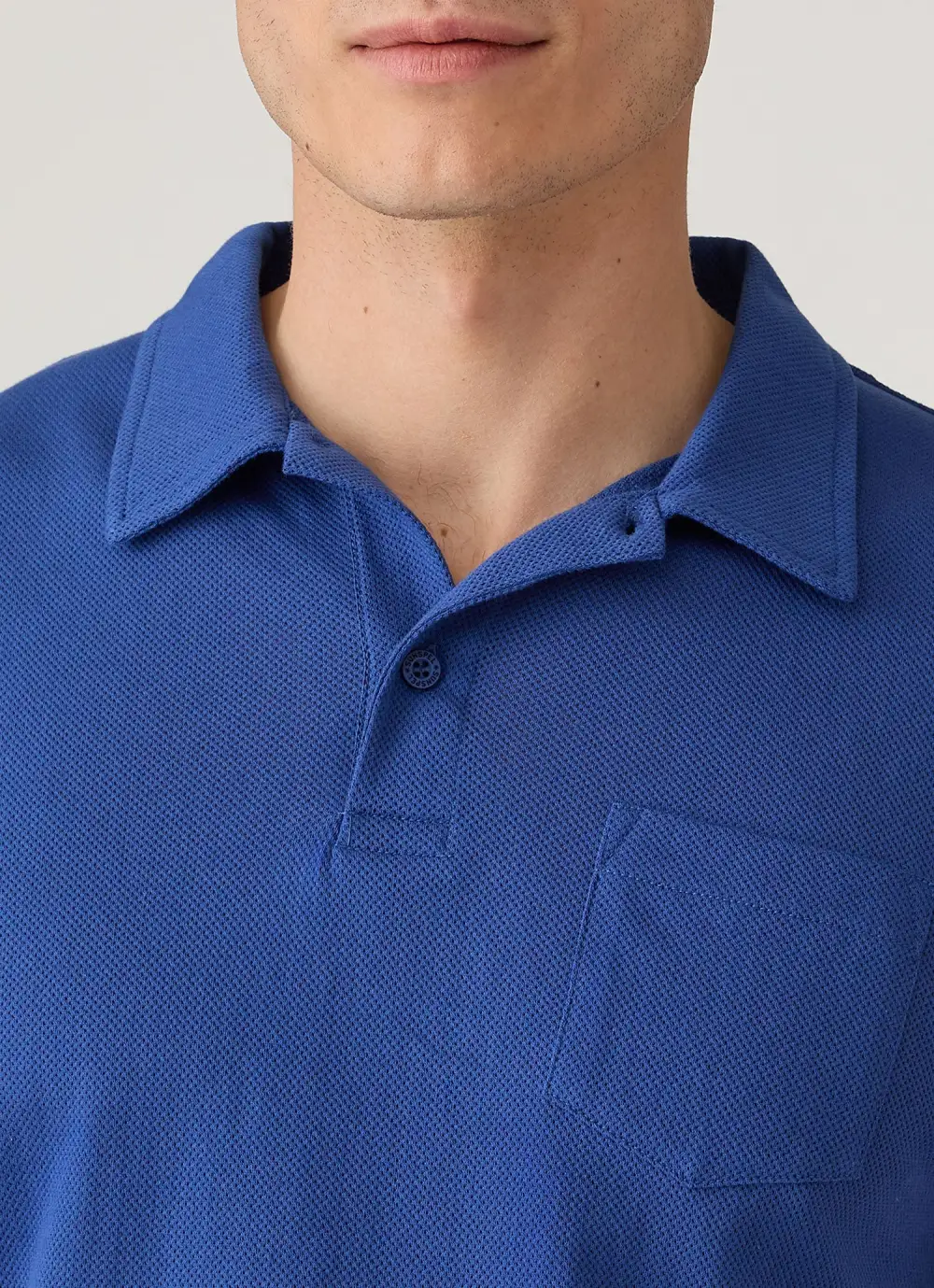 Clean Everyday Slim Fit Mesh Cotton Short Sleeve Polo Shirt