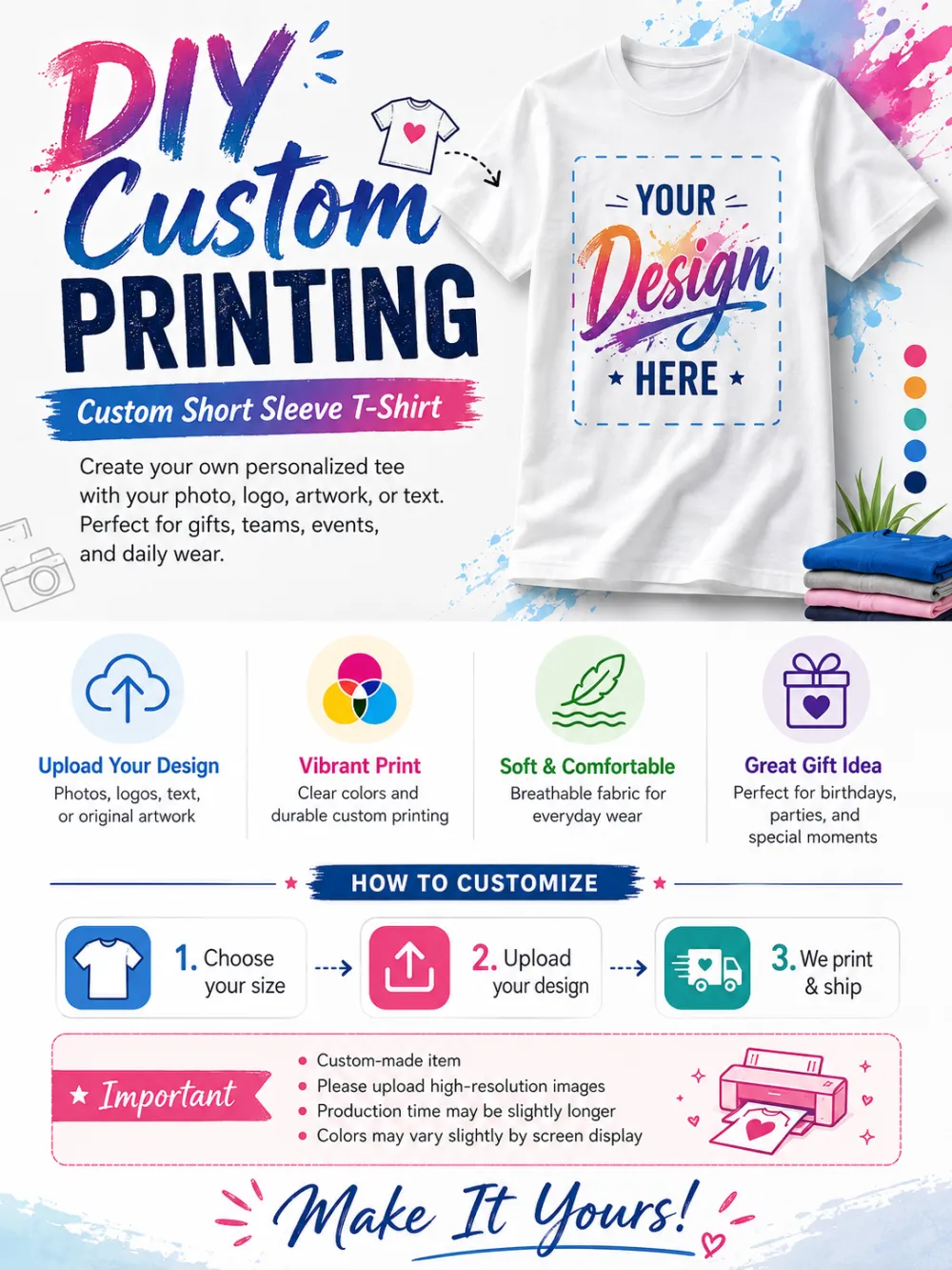Personalized Text T-Shirt – Custom Name & Message Shirt