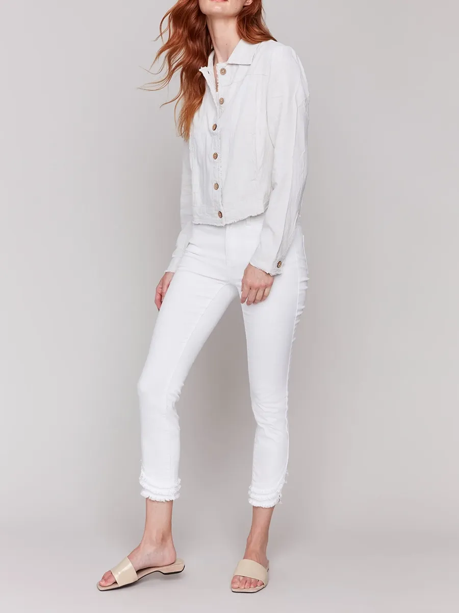 Fashionable And Versatile Linen Blend Women's Jacket