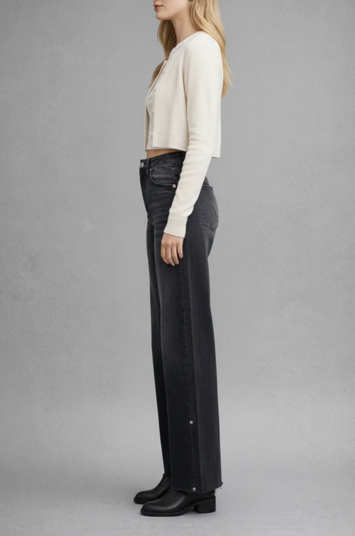 High Rise Wide Leg Relaxed Denim Jeans