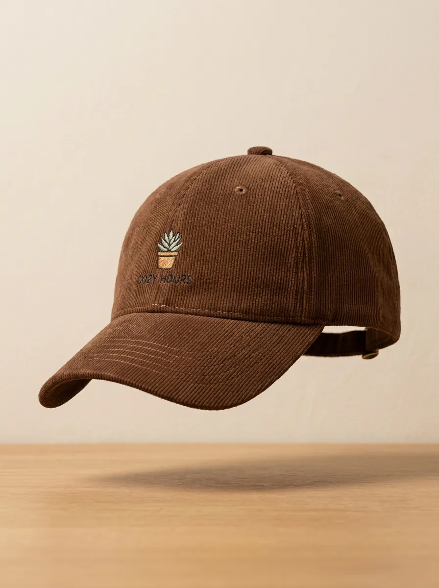 Classic Plant-Lover Corduroy Embroidered Unisex Baseball Cap
