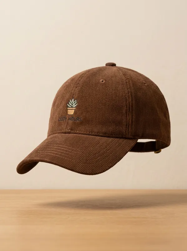 Classic Plant-Lover Corduroy Embroidered Unisex Baseball Cap