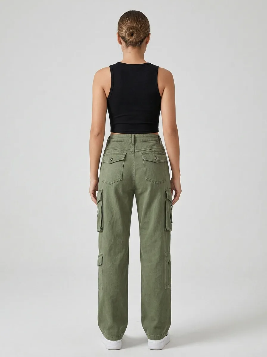 Flexible Street Style Women's Multi Pocket Cargo Pants