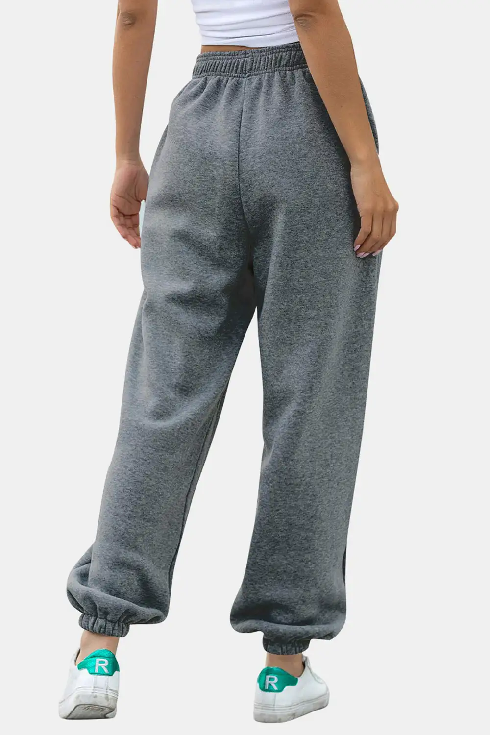 Relaxed Elastic-Waist Pocketed Jogger Pants
