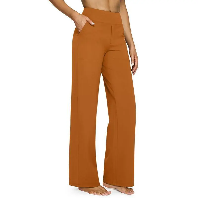 Loose High-Waist Business Casual Pants with Pockets- Perfect for yoga and casual outings