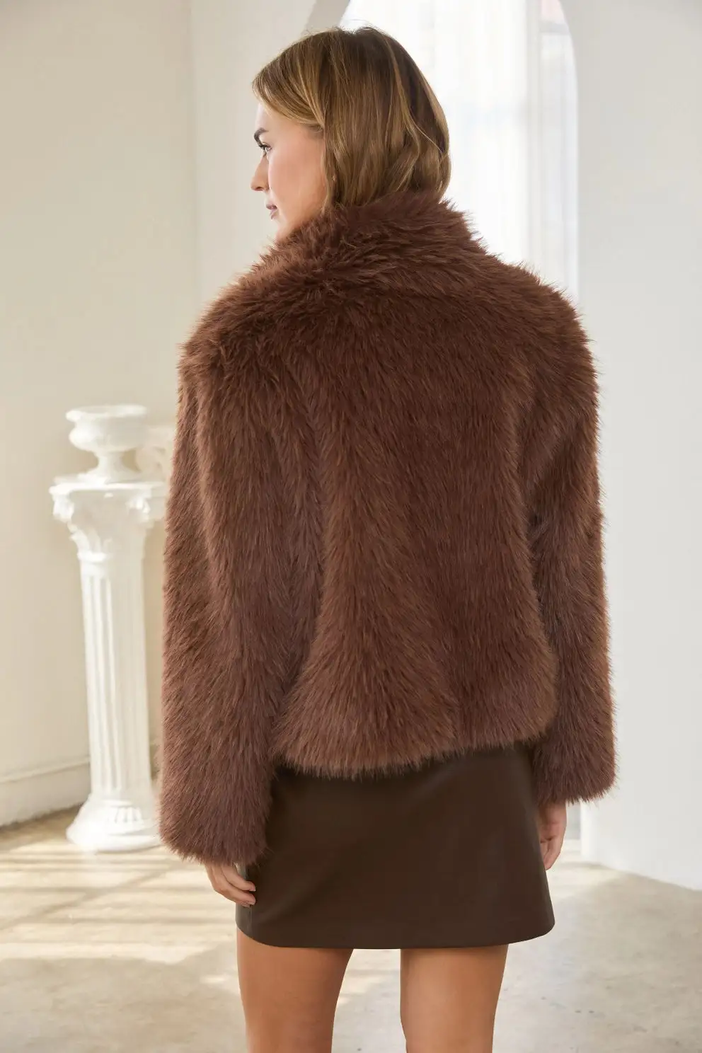 Cropped Faux Fur Jacket