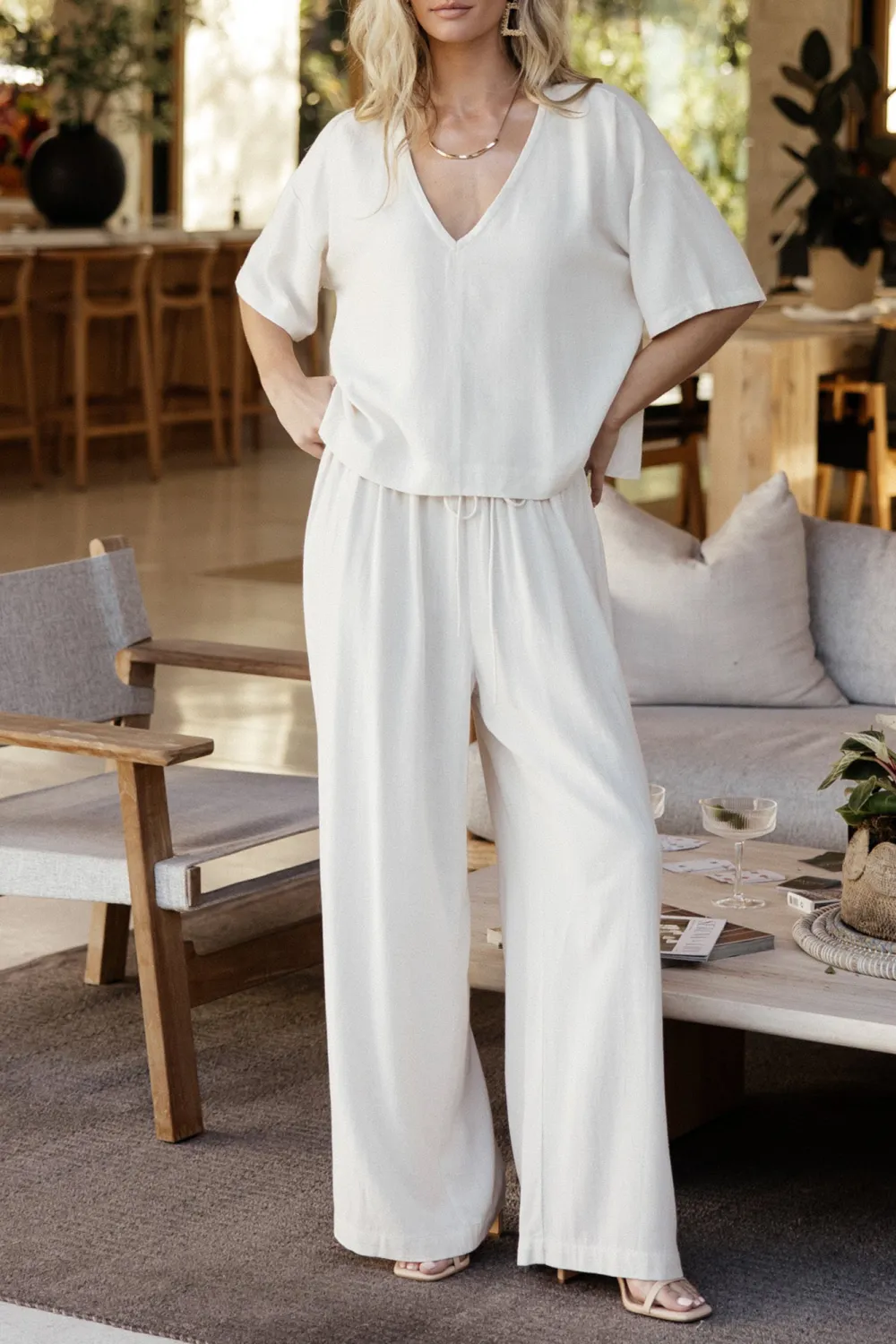 Classic White Loose Soft Pants