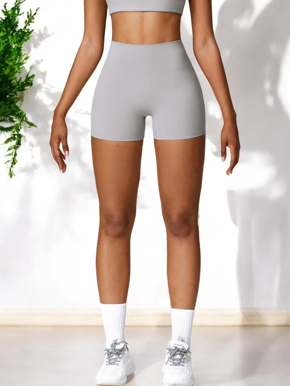 High-Waist Seamless Stretch Athletic Shorts