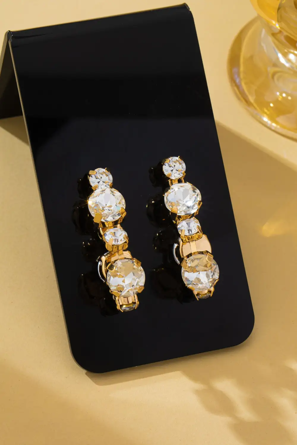 Cascading Round Cut Crystal Drop
