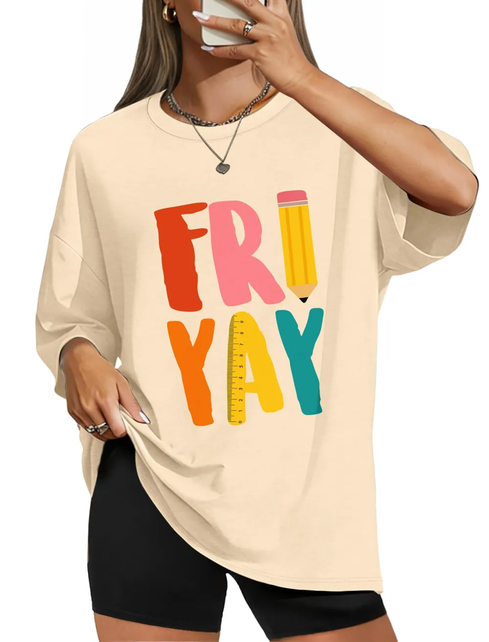 Color Letter Printing T-shirt