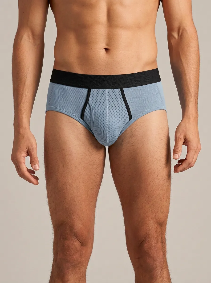 Contemporary Mesh Athletic Look Men's Boxer Briefs