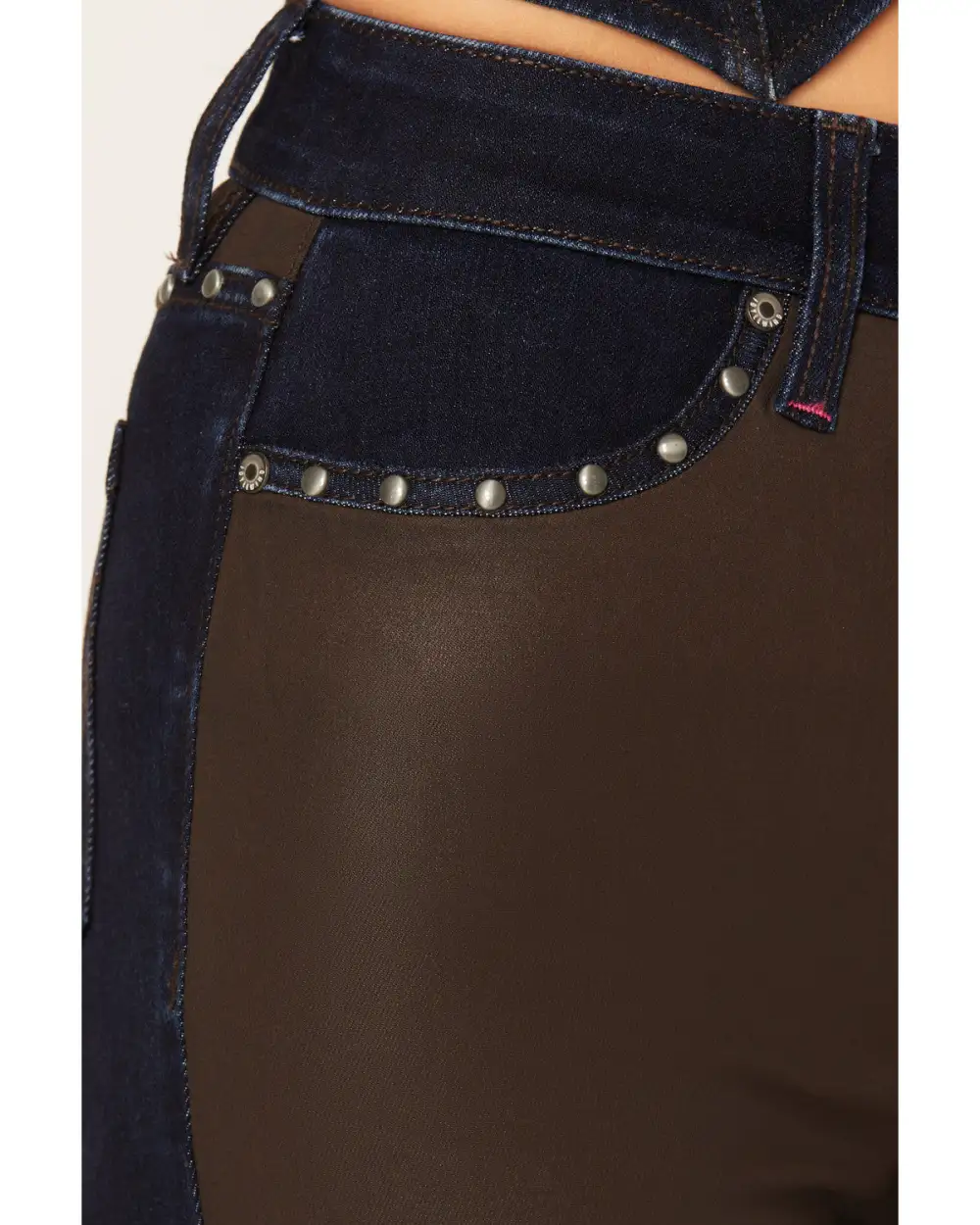High Rise Bootcut Stretch Denim Coated Jeans