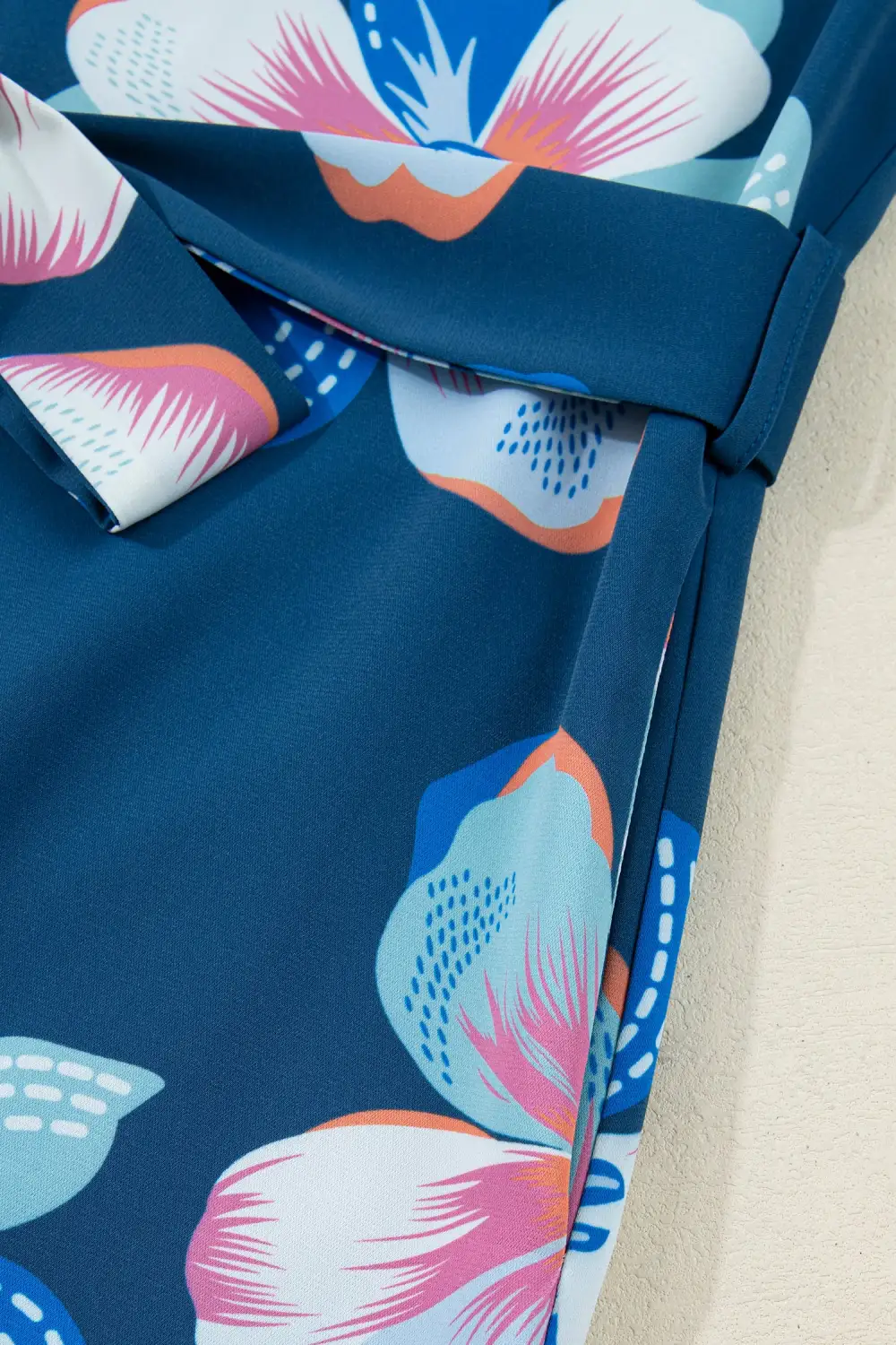 Floral Printed Tie Waist Dress Casual