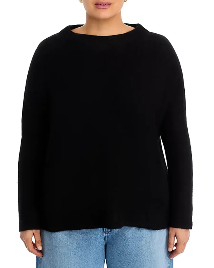 Cashmere Mock Neck Brushed Cashmere Sweater