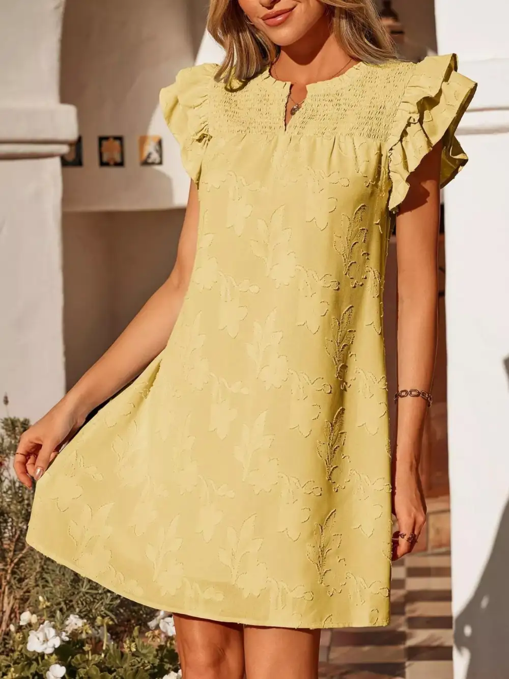 Floral Ruffle Mini Dress