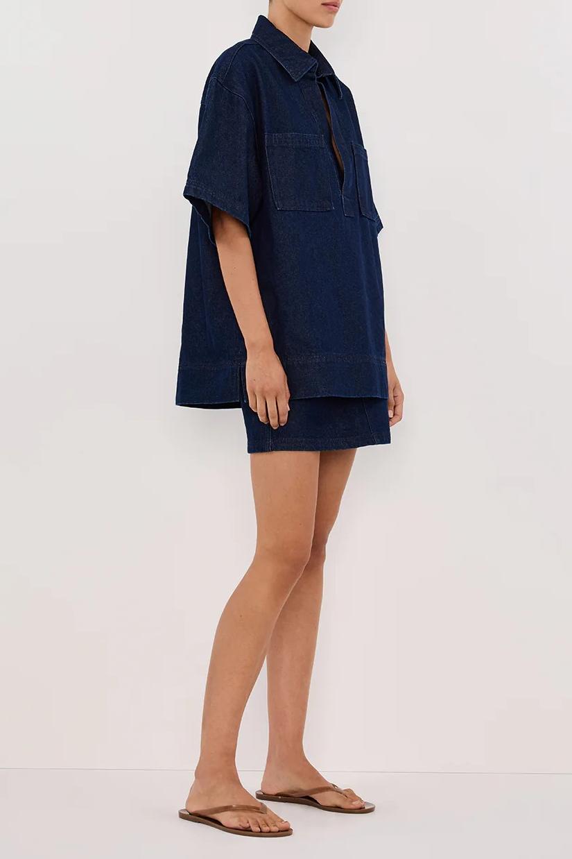 INDIGO DENIM MINI SKIRT