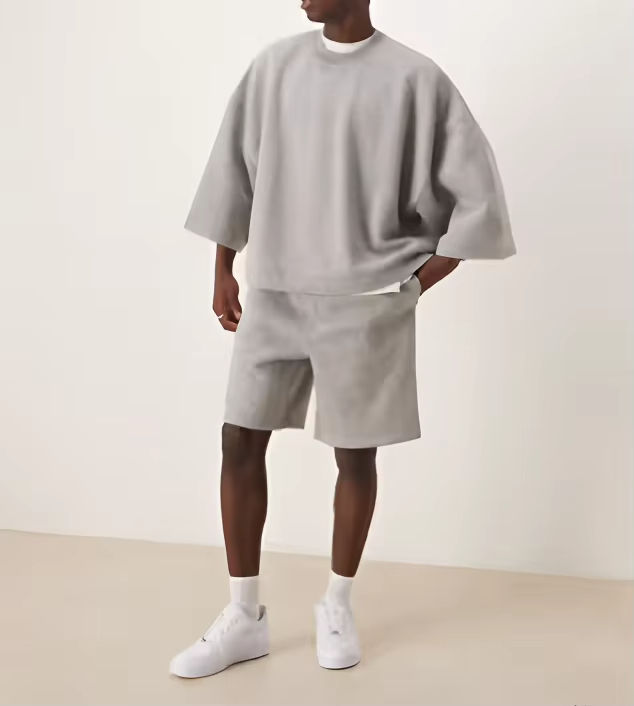 Oversized Drop-Shoulder Grey T-Shirt 300gsm
