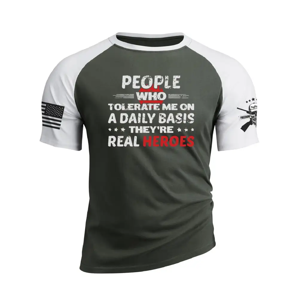 THEY REAL HEROES RAGLAN GRAPHIC TEE