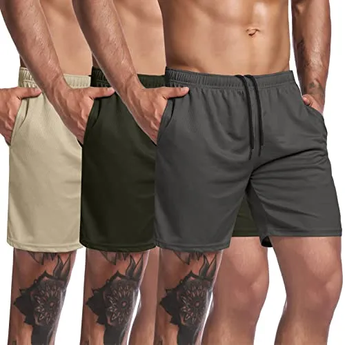 Triple Pack Workout Shorts With Pocket