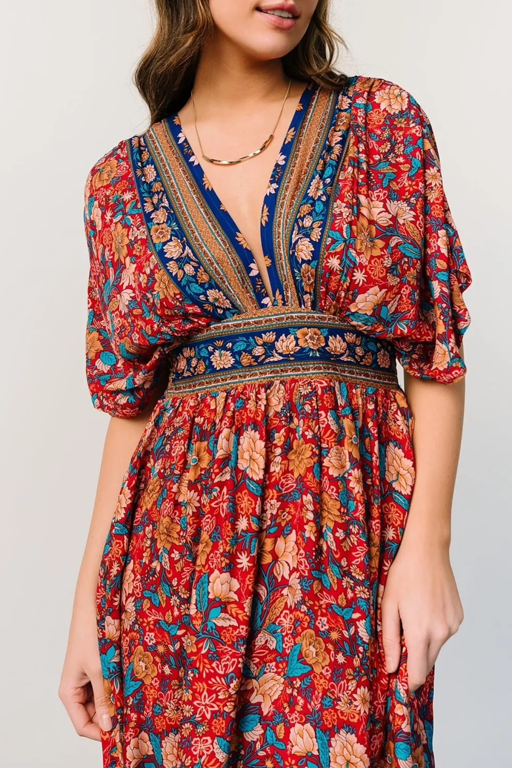 Unique Temperament Art V-Neck Floral Dress