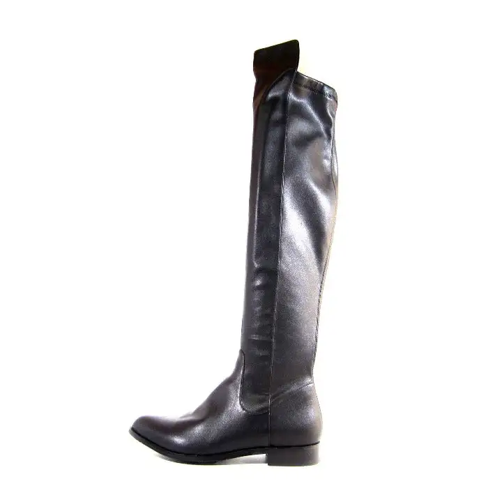 Faux Leather Zip Over The Knee Boots