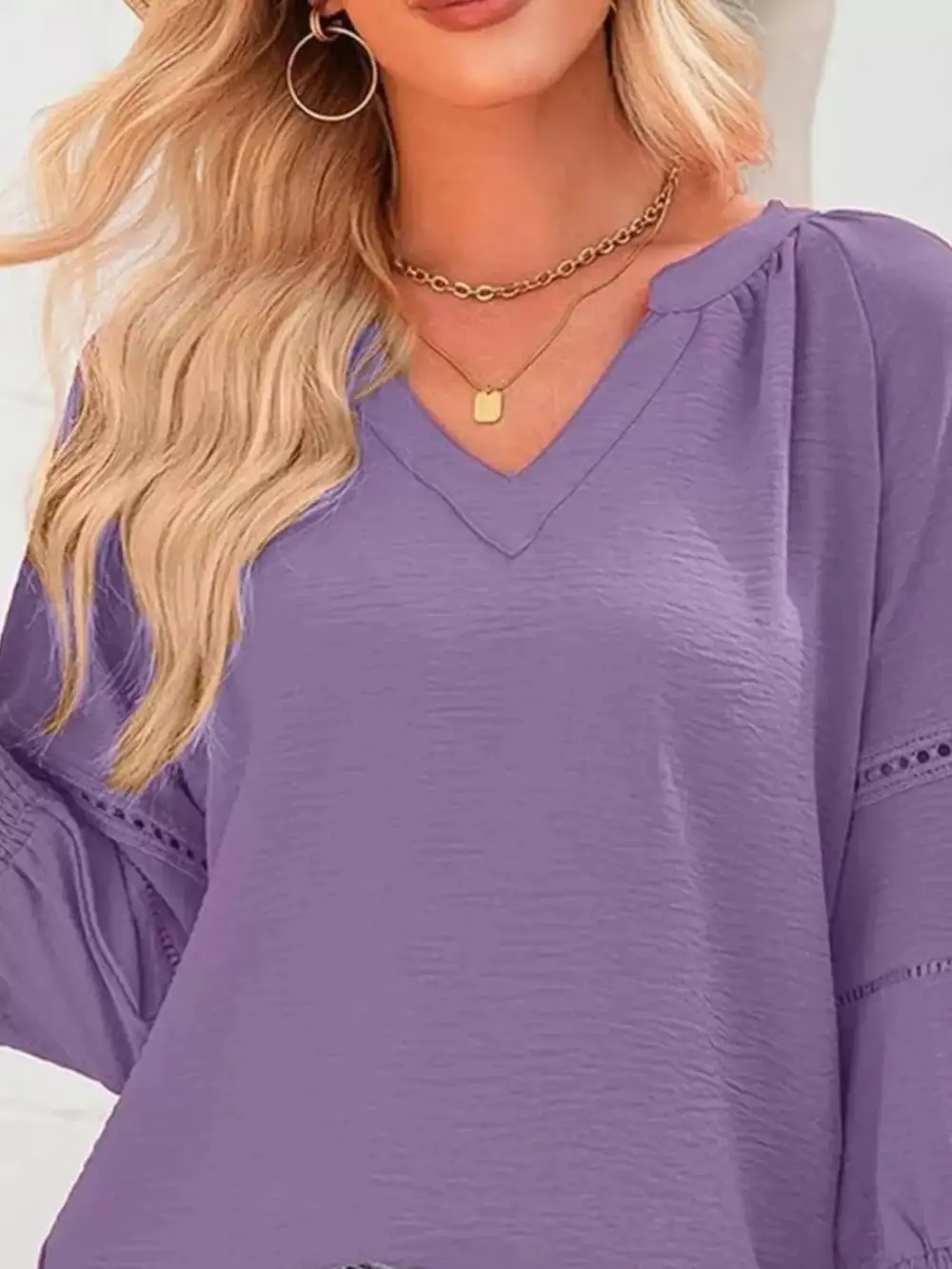Smocked Long Sleeve Blouse