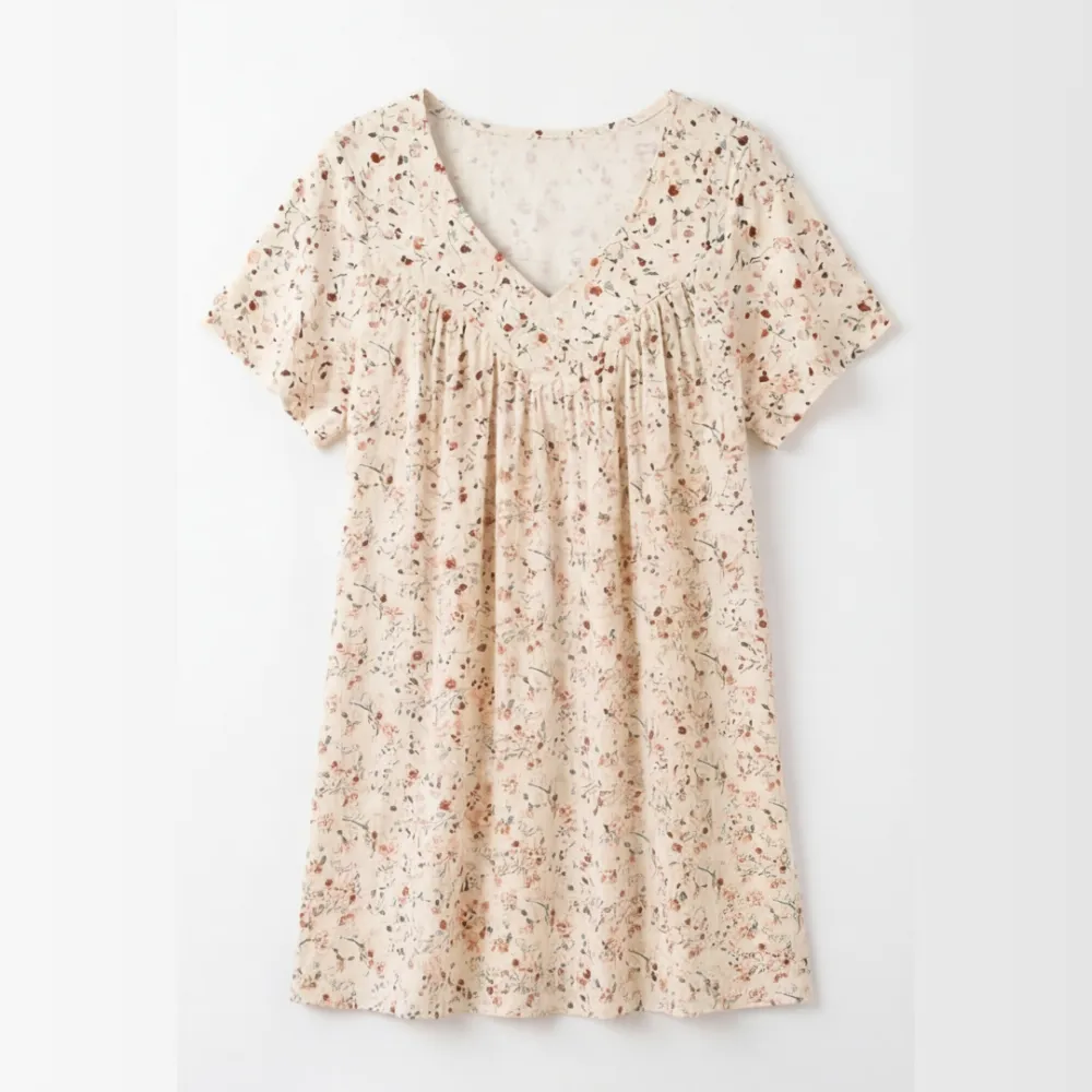 Printed V Neck Flow Blouse