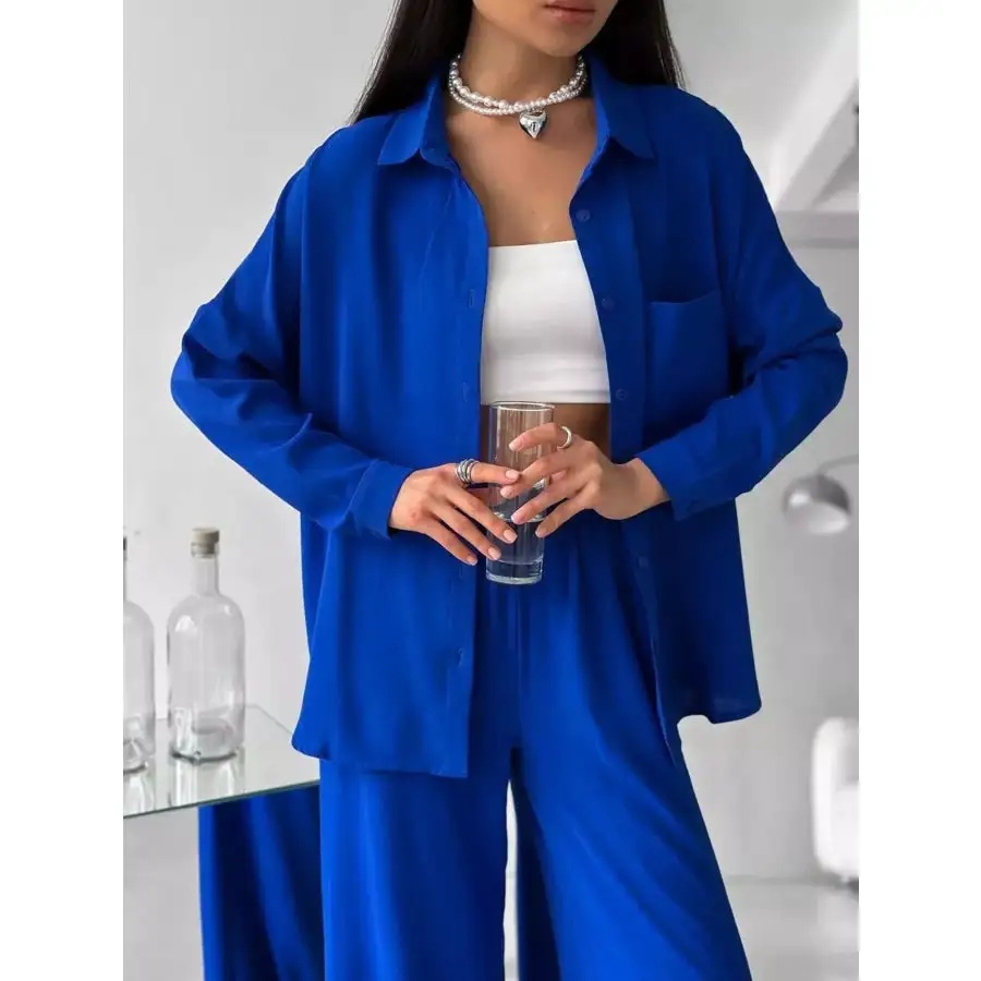 Button Down Shirt and Pants Set