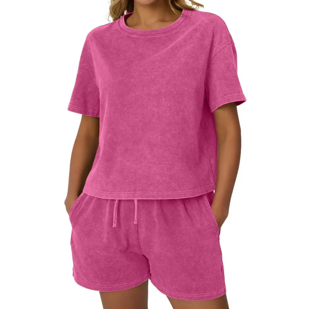 Women's Acid Wash Two-Piece Outfit
