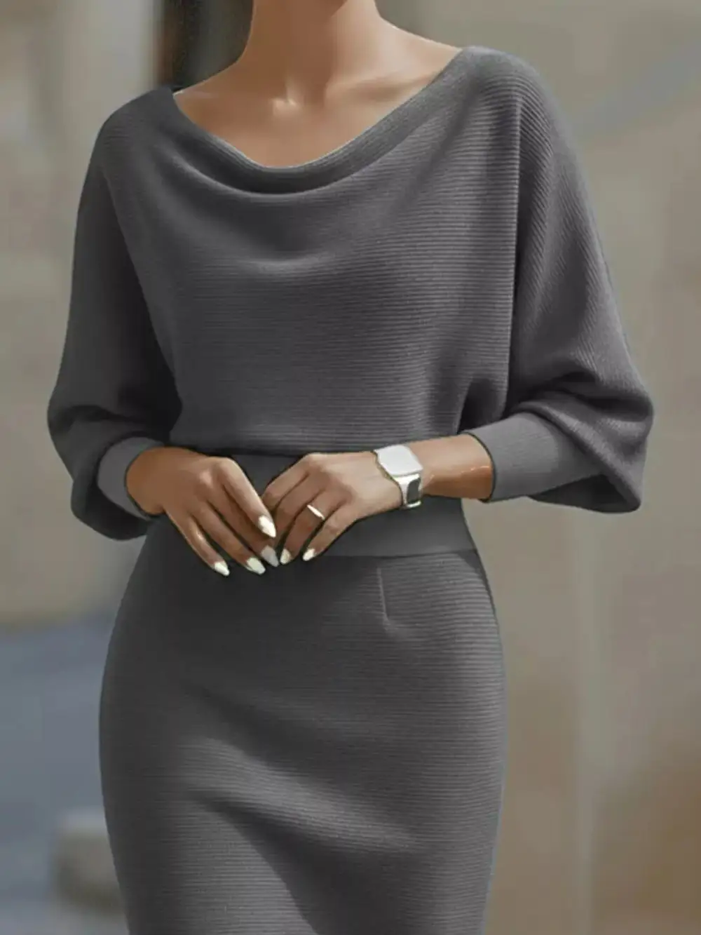 Cowl Midi Dress