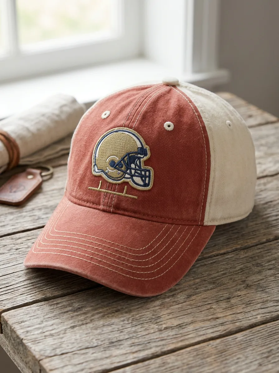Unisex Heritage Football Fan Gold Helmet Embroidered Baseball Cap