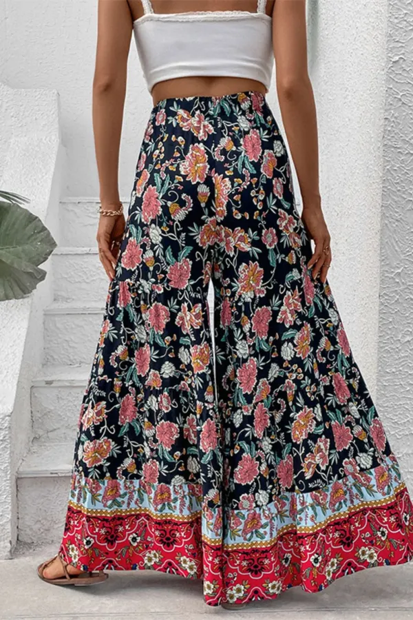 High Waist Floral Pants